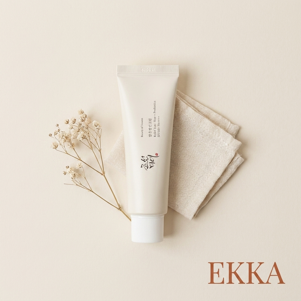 Ekka Beauty Beauty of Joseon Relief Sun, flat lay with EKKA wordmark
