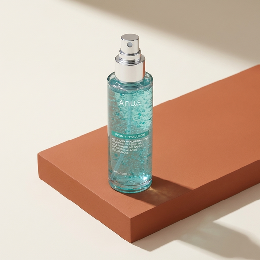 Ekka Beauty Anua PDRN Mist, terracotta editorial shot
